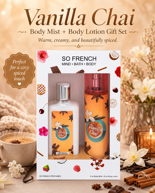 New Edition! Vanilla Chai 2-Piece Body Mist and Body Lotion Set