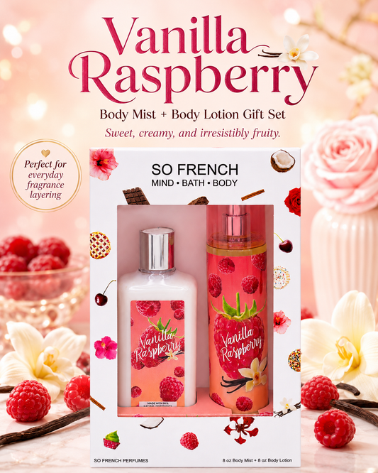 New Edition! Vanilla Raspberry 2-Piece Body Mist and Body Lotion Set