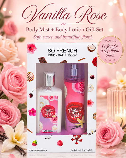 New Edition! Vanilla Rose 2-Piece Body Mist and Body Lotion Set