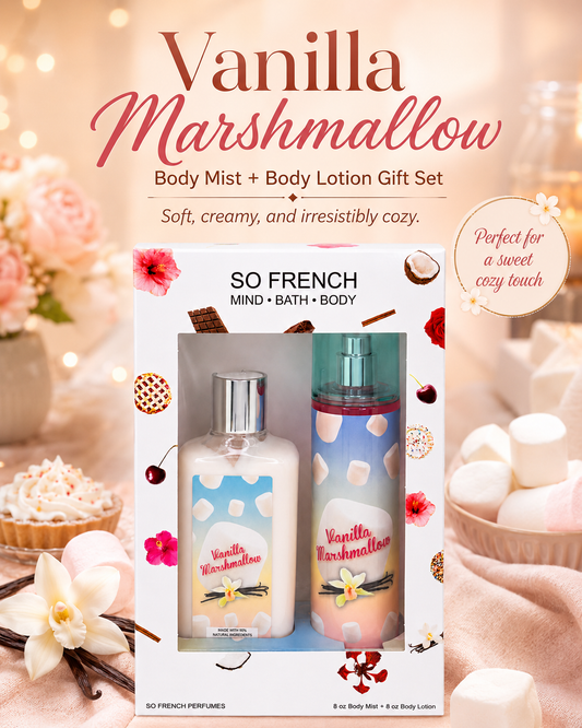 New Edition! Vanilla Marshmallow 2-Piece Body Mist and Body Lotion Set