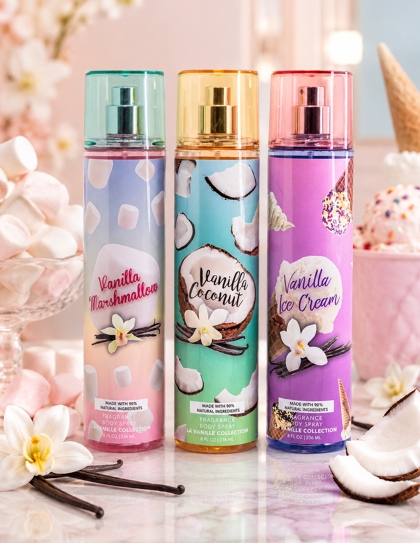 La Vanille 3-Piece Angel Cake Body Mist Set