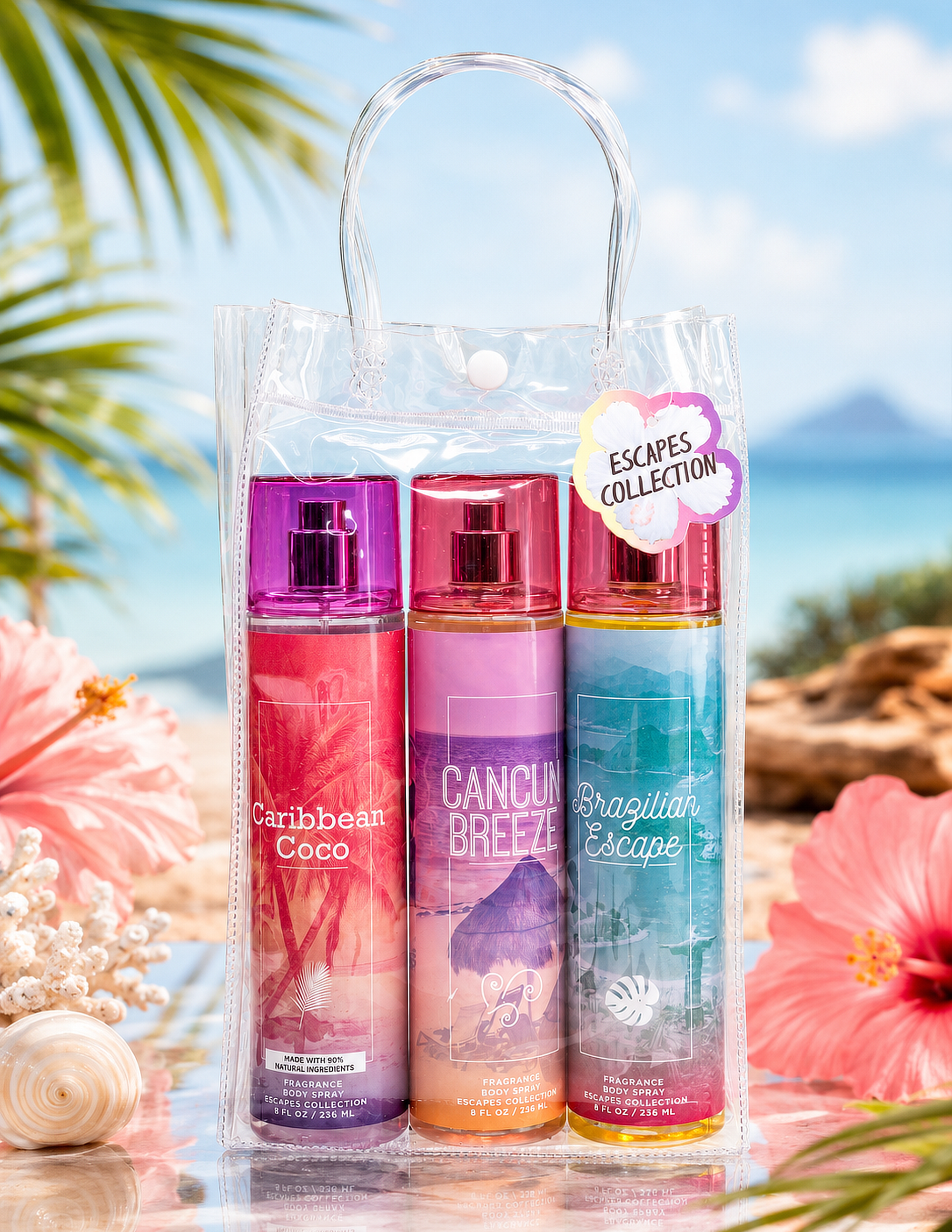 The Escapes Collection 3-Piece Tropical Fantasy Body Mist Set