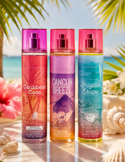 The Escapes Collection 3-Piece Tropical Fantasy Body Mist Set