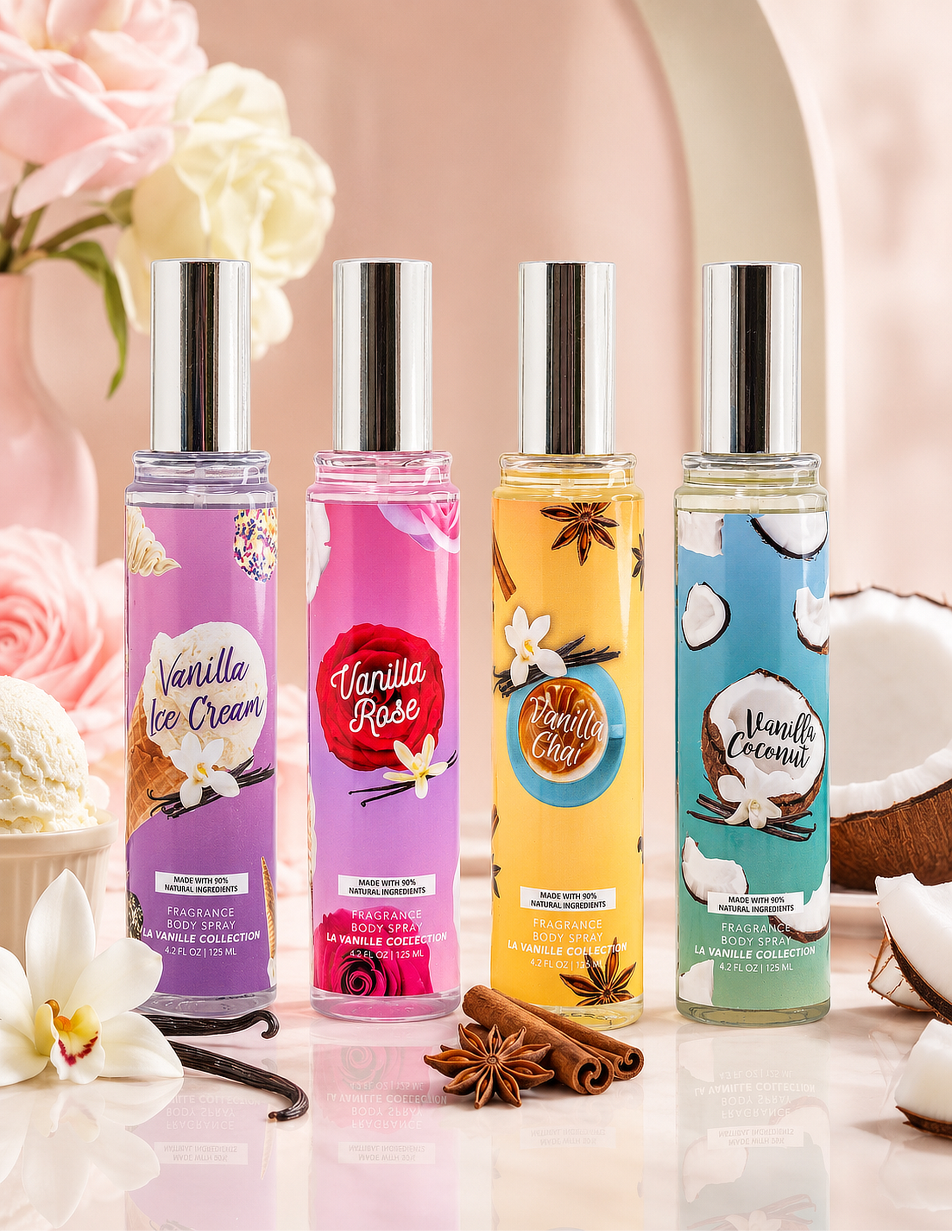 Vanilla Dream 4-Piece Body Mist Sampler Set