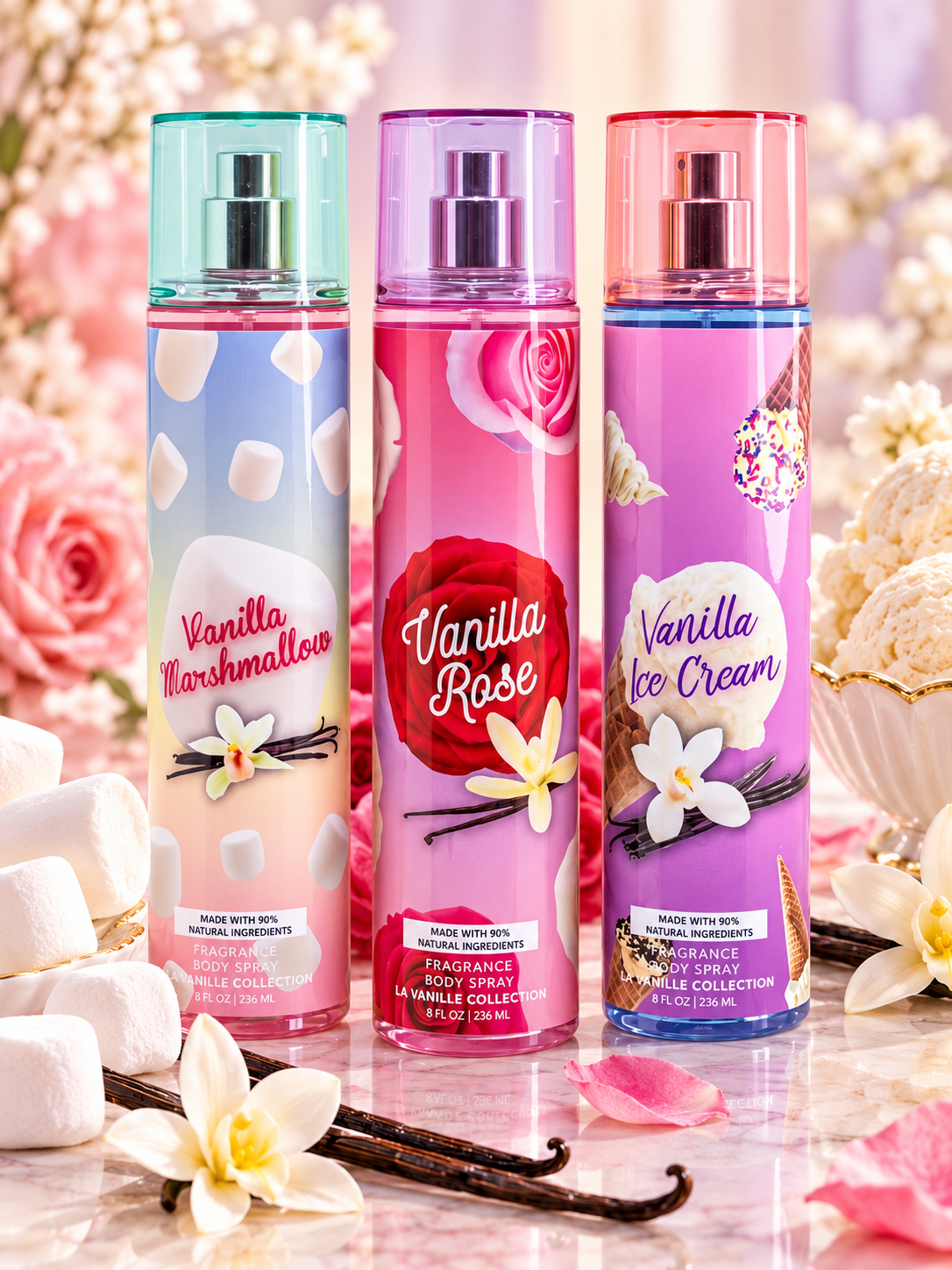 La Vanille 3-Piece Creamy Body Mist Set