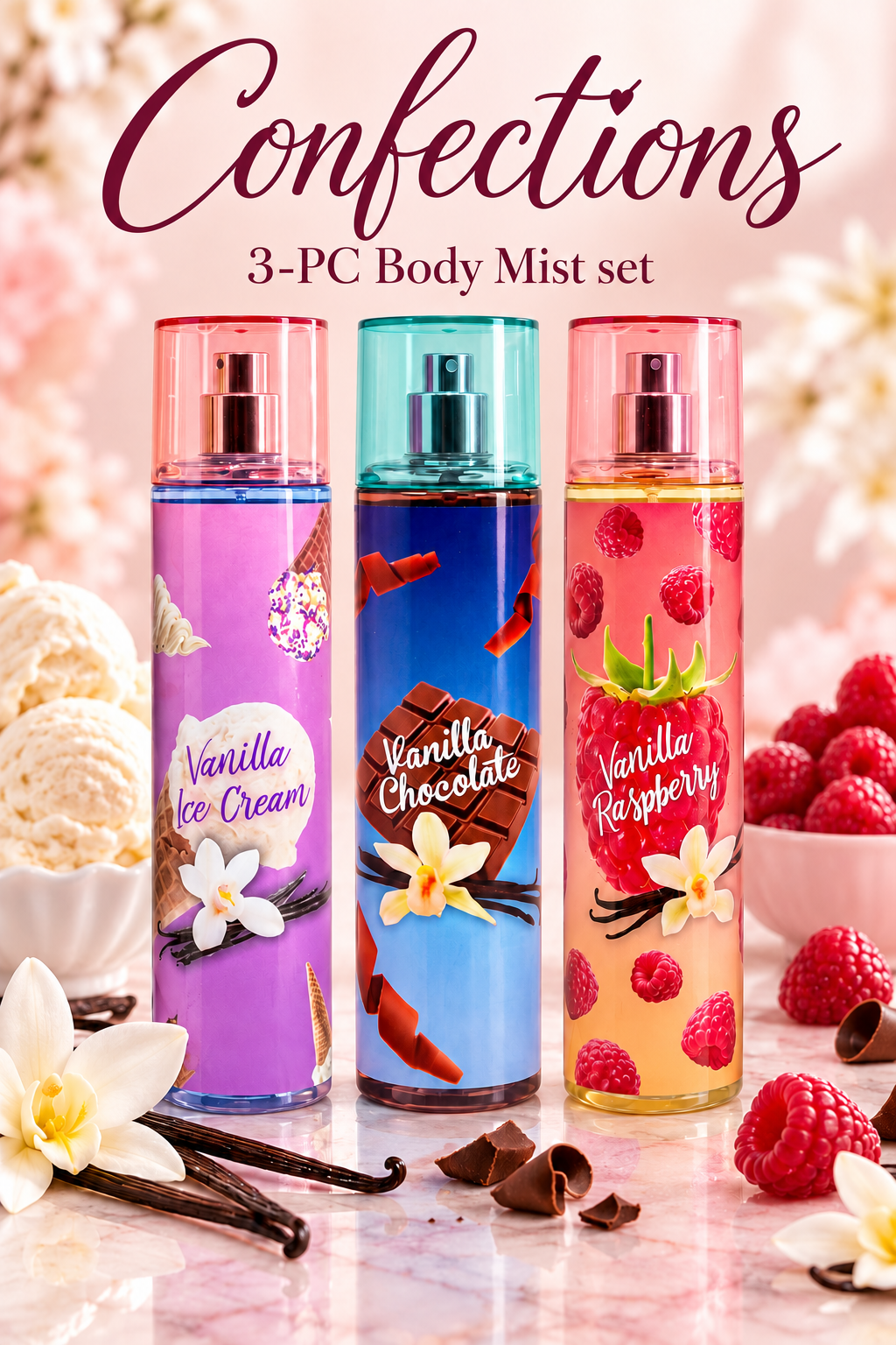 La Vanille 3-Piece Confections Body Mist Set