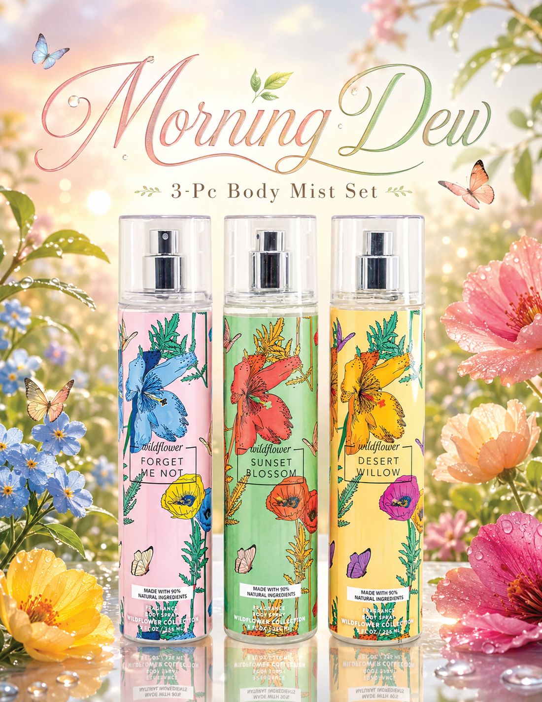Wildflower Collection 3-Piece Morning Dew Body Mist Set