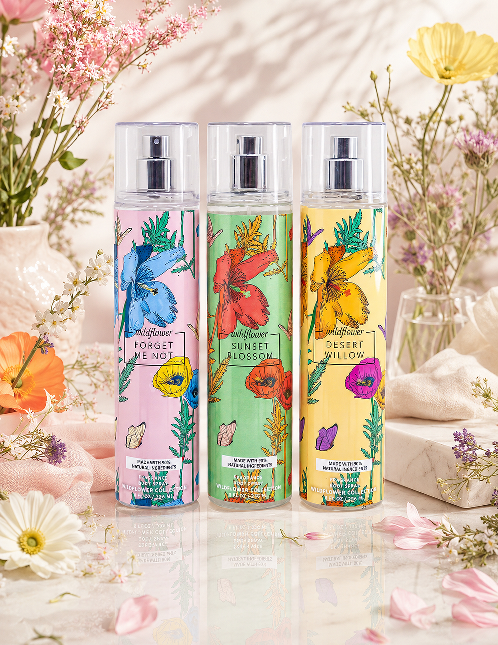 Wildflower Collection 3-Piece Morning Dew Body Mist Set
