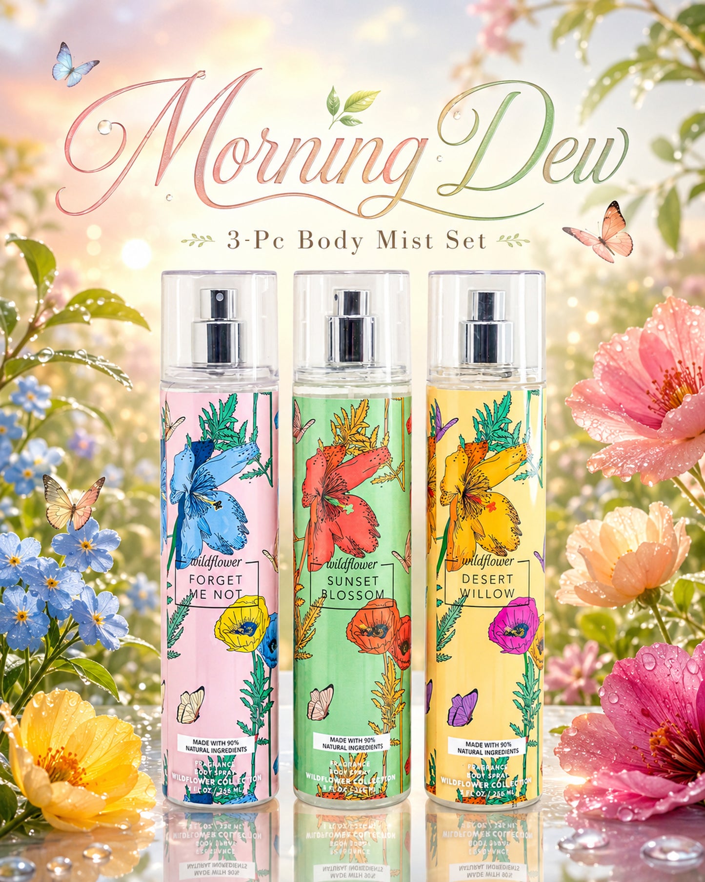 Wildflower Collection 3-Piece Morning Dew Body Mist Set