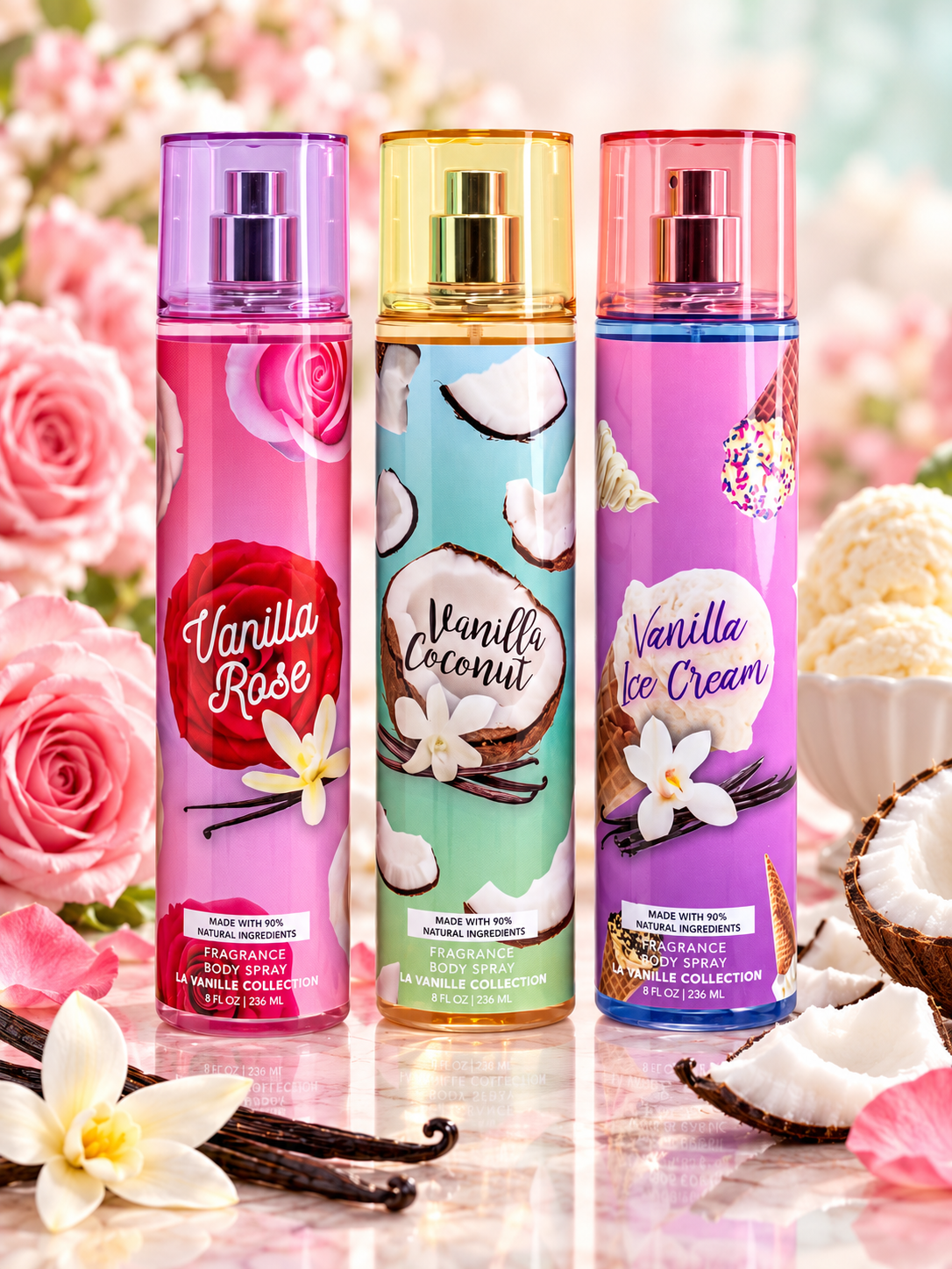 La Vanille 3-Piece Meringue Body Mist Set