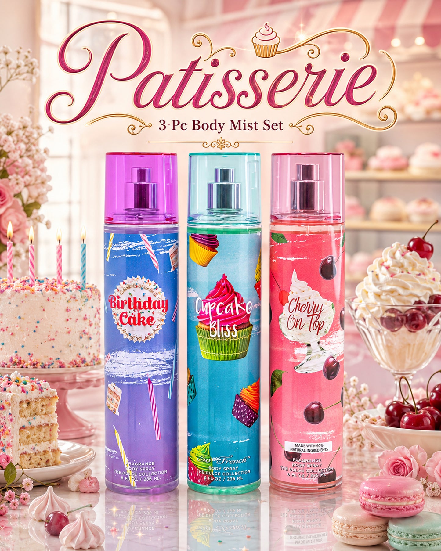 The Dulce Collection 3-Piece Patisserie Body Spray Set