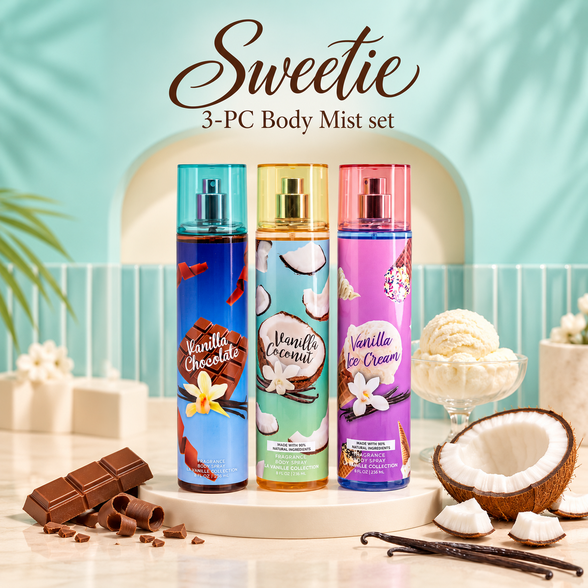 La Vanille 3-Piece Sweetie Body Mist Set