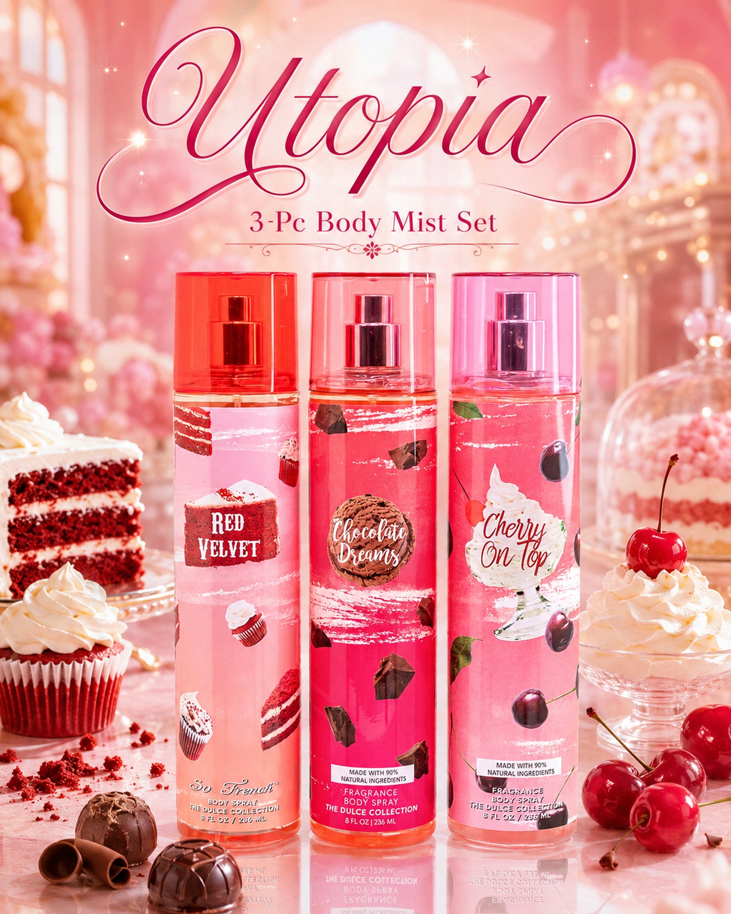 The Dulce Collection 3-Piece Utopia Body Mist Set