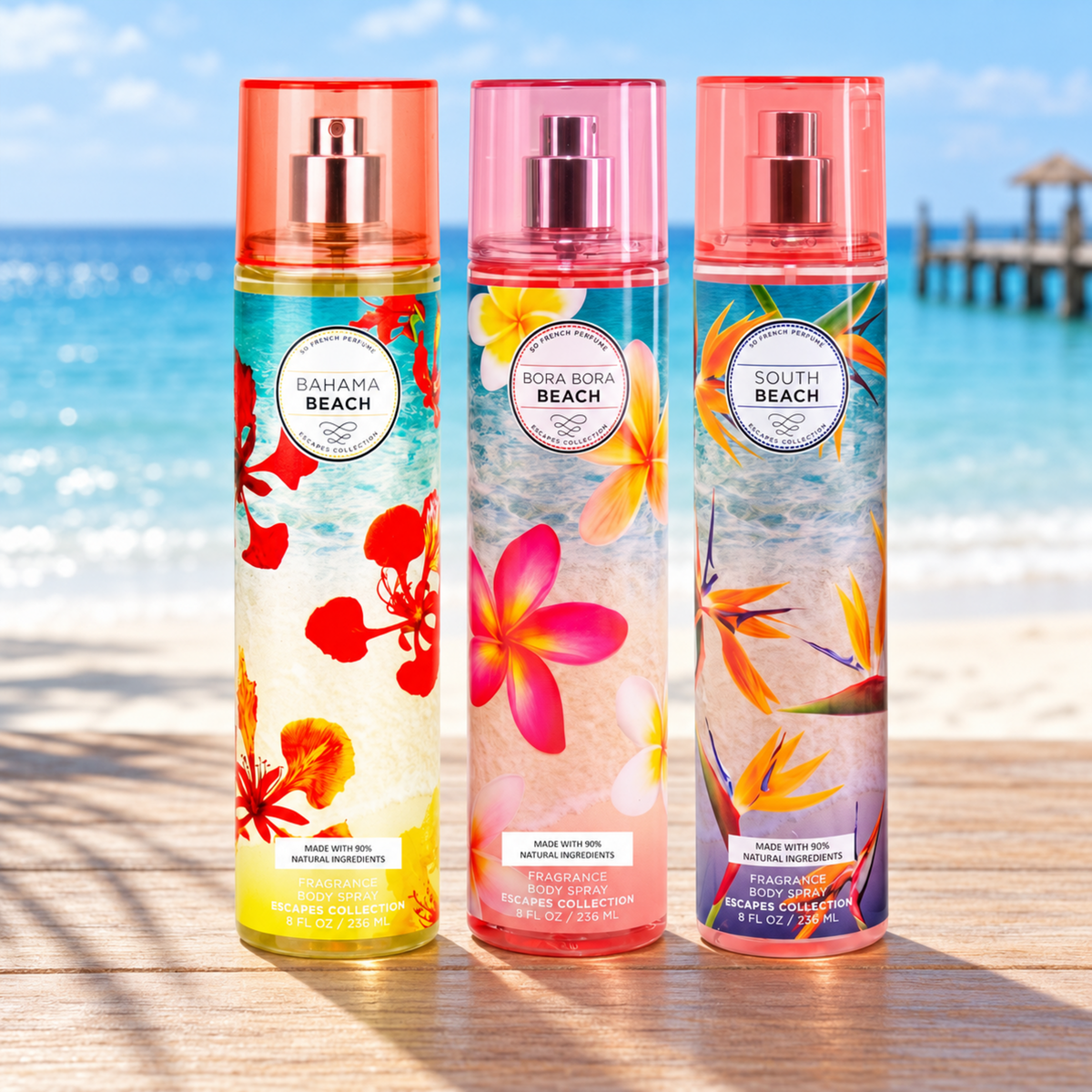 The Beaches Collection 3-Piece VIP Beach Body Mist Set