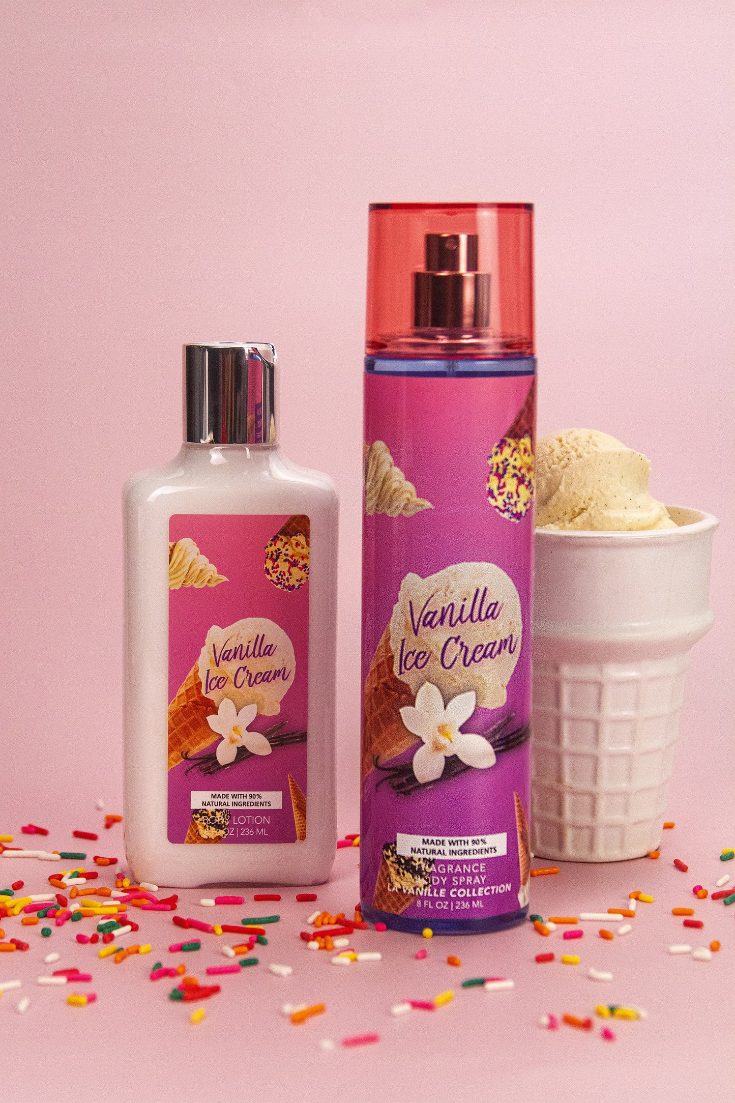 Vanilla Ice Cream 2-Piece Body Mist and Body Lotion Set